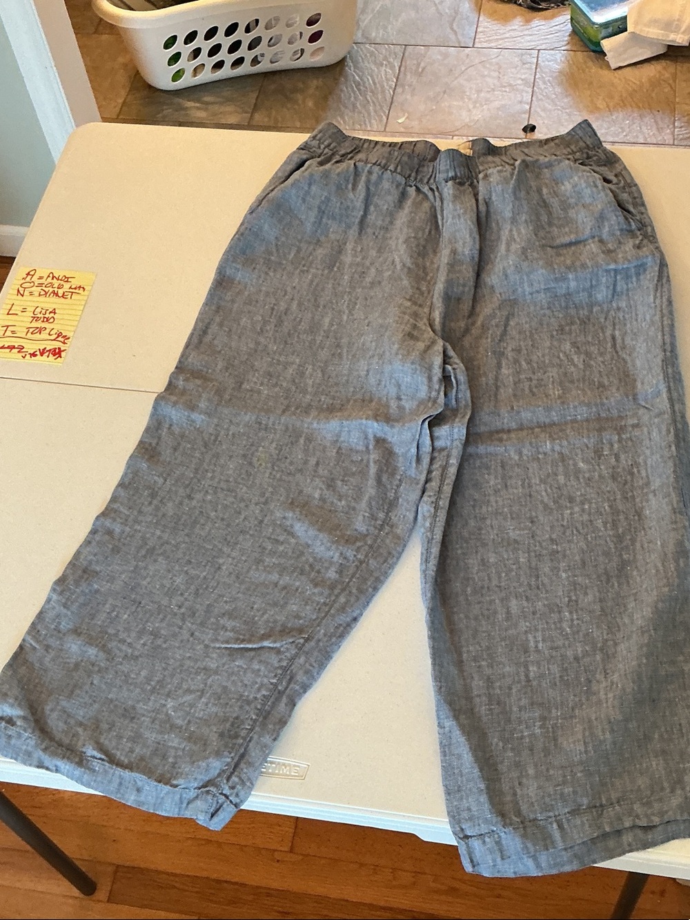 Cynthia Rowley Men's Gray Elastic Waist Linen-Blend Joggers